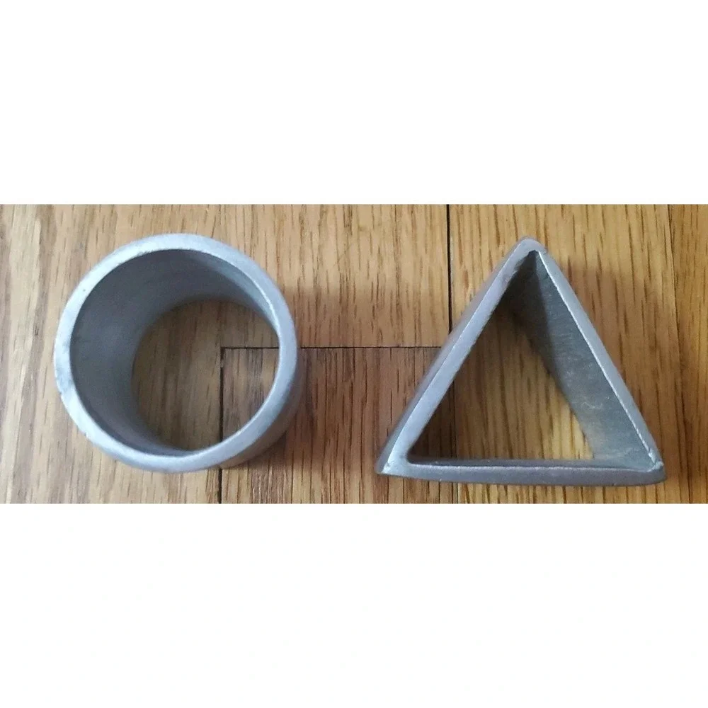 Geometric Metal Napkin Ring‎ Holders (4) Cylinder and Triangle